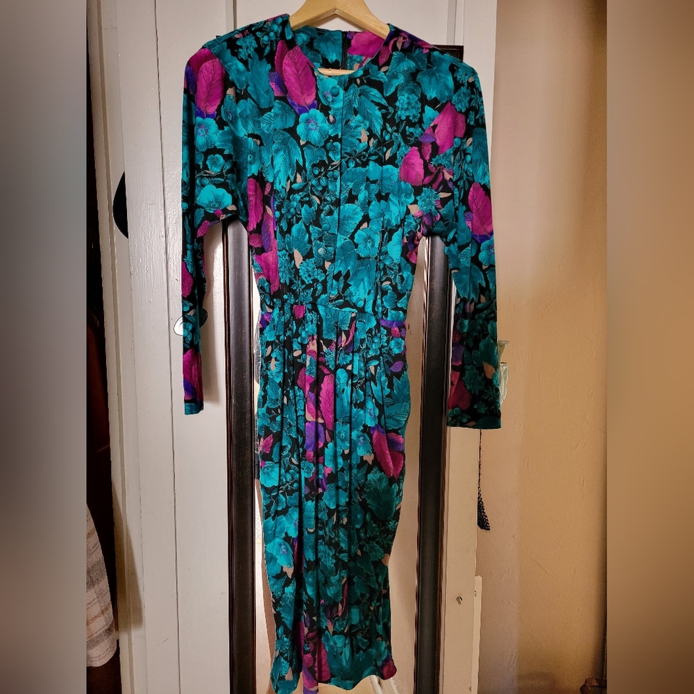 Vintage 80s floral dress